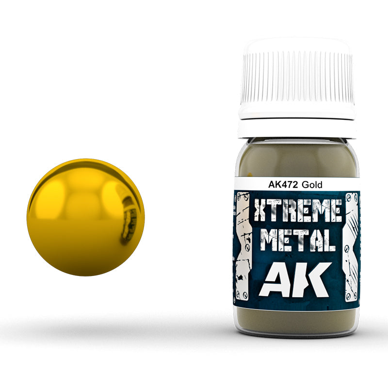 AK Interactive Xtreme Metal Gold 30ml AK472, metalik boja za minijature