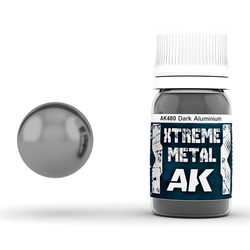 AK Interactive Xtreme Metal Dark Aluminium 30ml AK480, metalik boja za minijature
