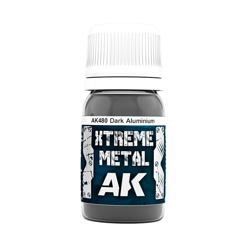 AK Interactive Xtreme Metal Dark Aluminium 30ml AK480, metalik boja za minijature, slika 2