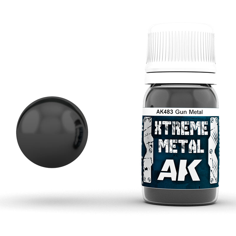AK Interactive Xtreme Metal Gun Metal 30ml AK483, metalik boja za minijature