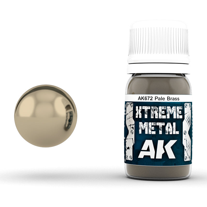 AK Interactive Xtreme Metal Pale Brass 30ml AK672, metalik boja za minijature