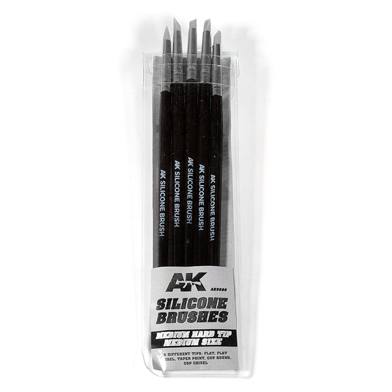 AK Interactive Set 5 Silikonskih Četkica - Srednje Tvrde, Srednje - AK9086