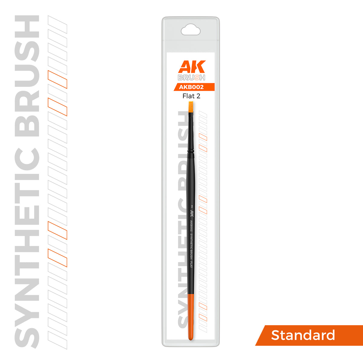 AK Interactive AK SYNTHETIC BRUSH - FLAT 2 - AKB002 - front