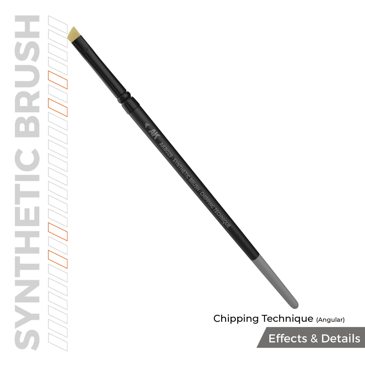 AK Interactive Sintetička Četkica Chipping Angular - AKB029