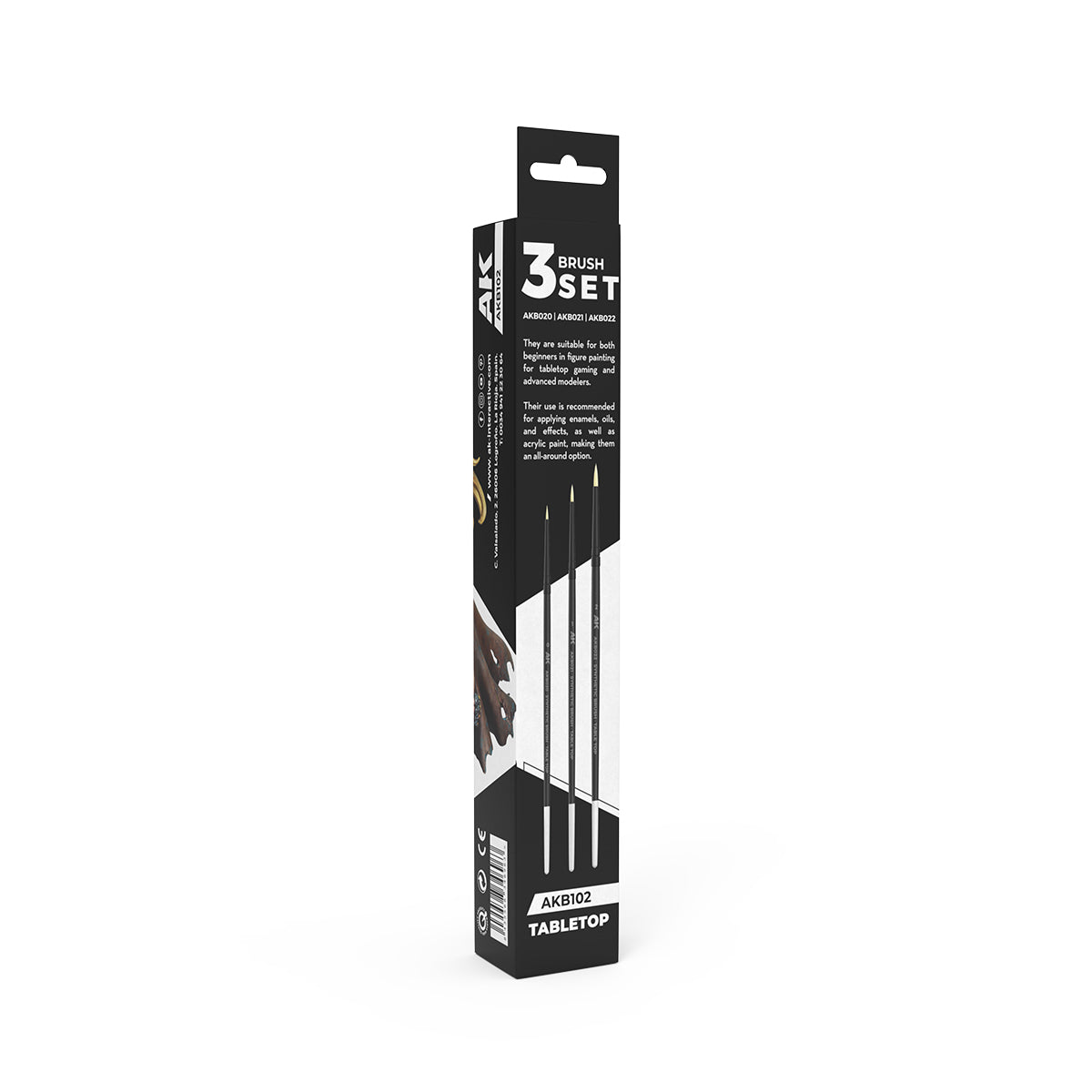 AK Interactive Tabletop Synthetic Brushes Set (3 četkice) - AKB102