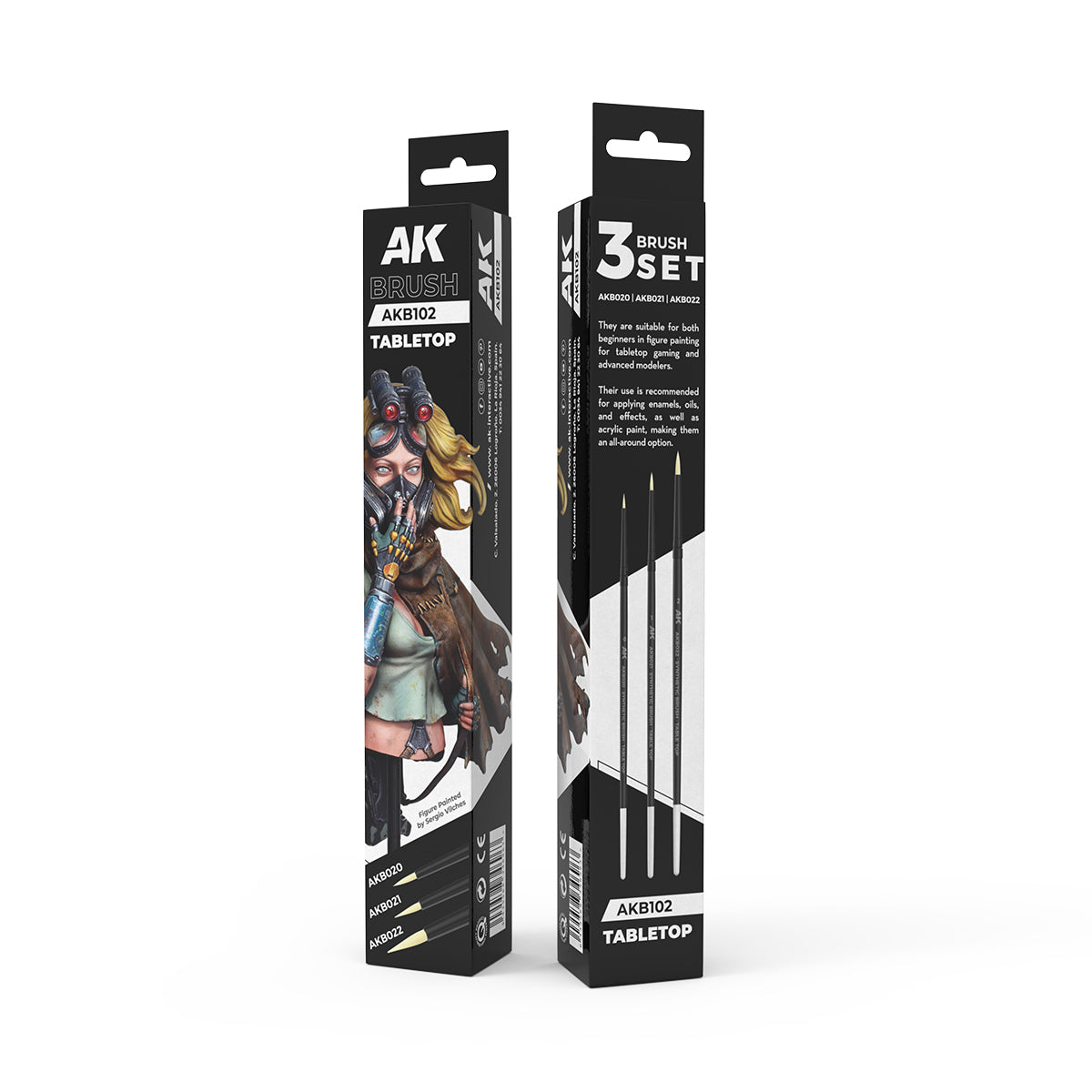 AK Interactive Tabletop Synthetic Brushes Set (3 četkice) - AKB102