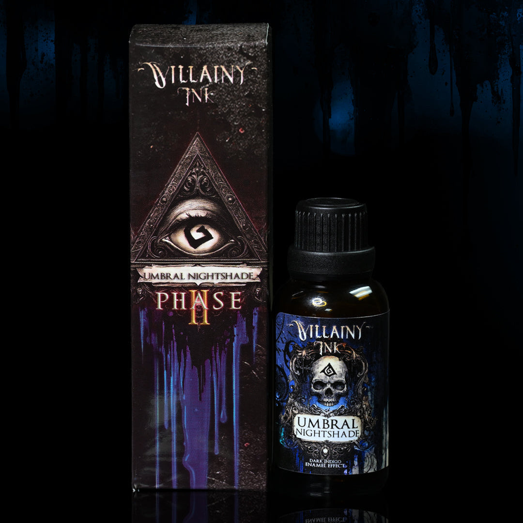 Villainy Ink - UMBRAL NIGHTSHADE (Phase II) | Dark Indigo Enamel | Effect for Miniatures & Model Flesh Painting - VI-0010