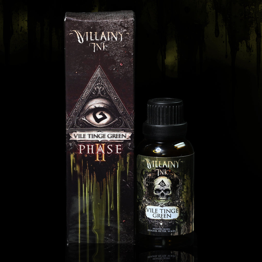 Villainy Ink - VILE TINGE GREEN (Phase II) | Hunter Green Enamel | Filter Effect for Miniature Painting - VI-0012