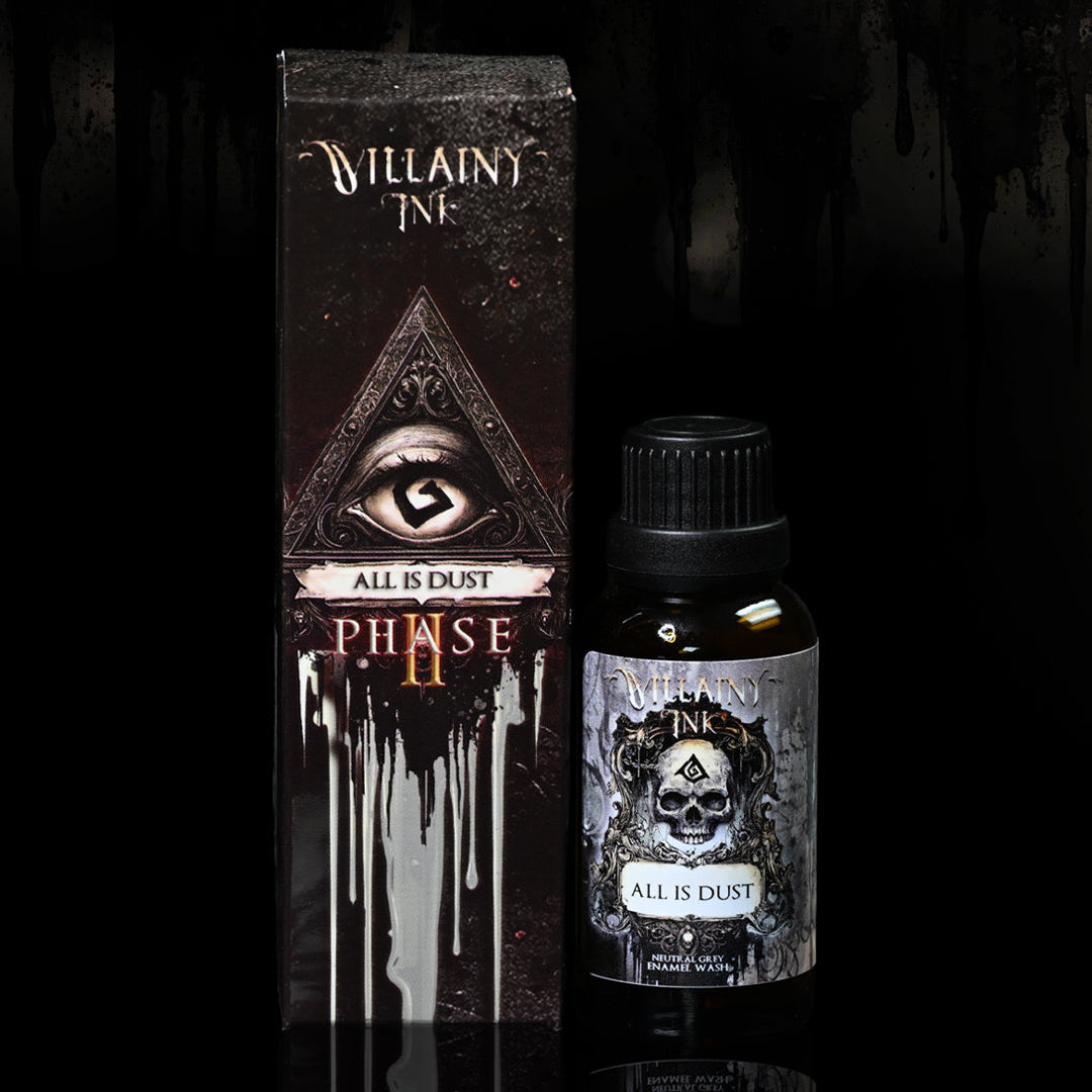 Villainy Ink - ALL IS DUST (Phase II) | Medium Grey Enamel | Weathering & Desaturation Dust Effect | Dries Matte & Powdery - VI-0014
