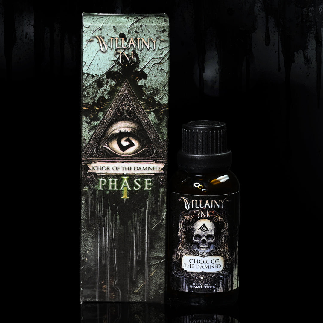 Villainy Ink - ICHOR OF THE DAMNED (Phase I) | Black Enamel Weathering Effect | Satin Finish - VI-005
