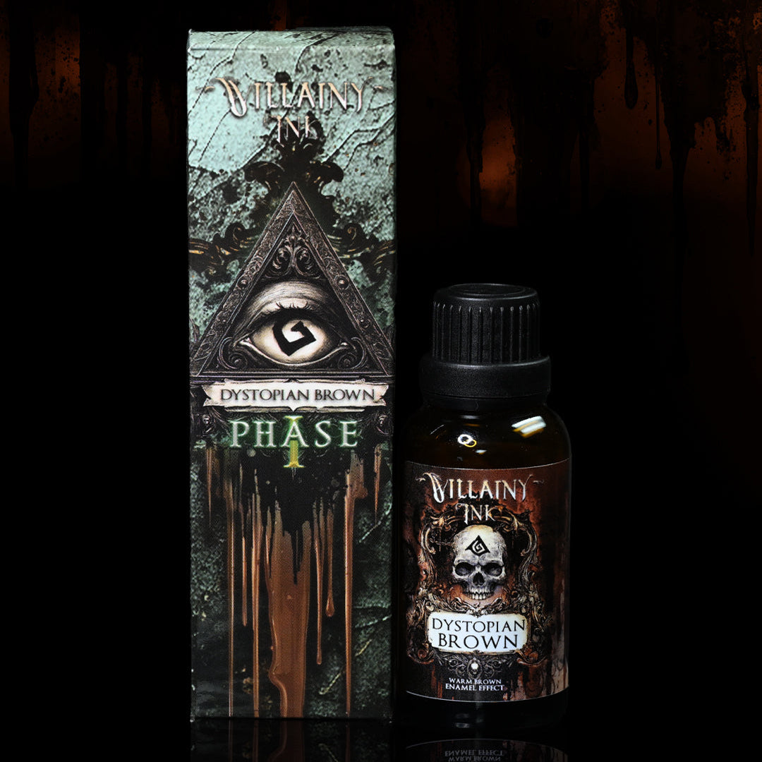 Villainy Ink - DYSTOPIAN BROWN (Phase I) | Warm Brown Enamel Wash | Satin Finish - VI-007
