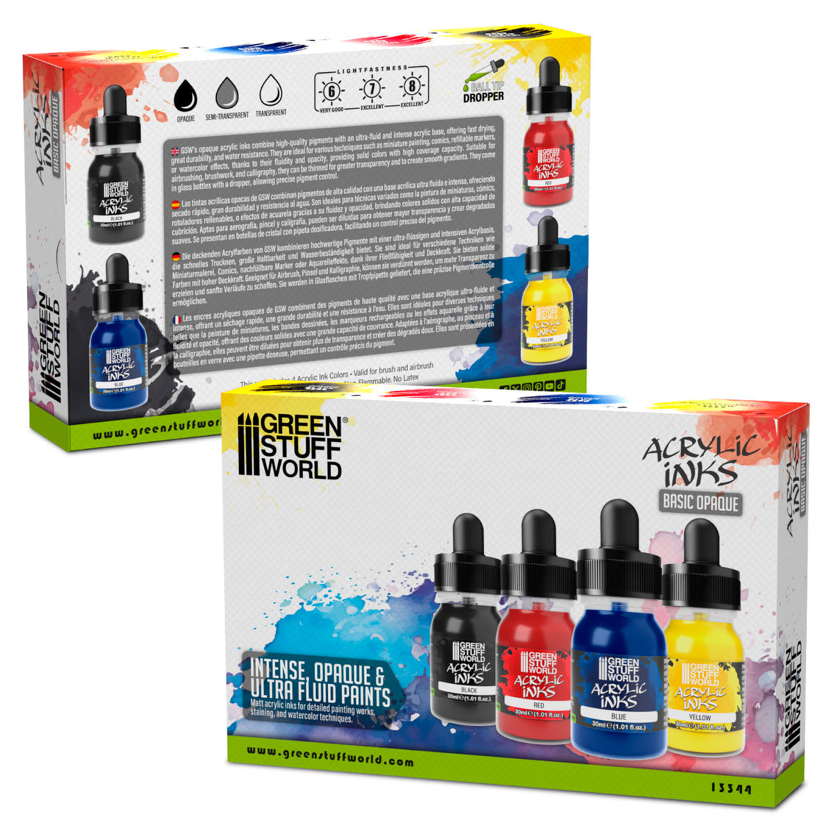 Basic Opaque Acrylic Inks Set - 4 boje | Neprozirna Mastila 4 x 30ml