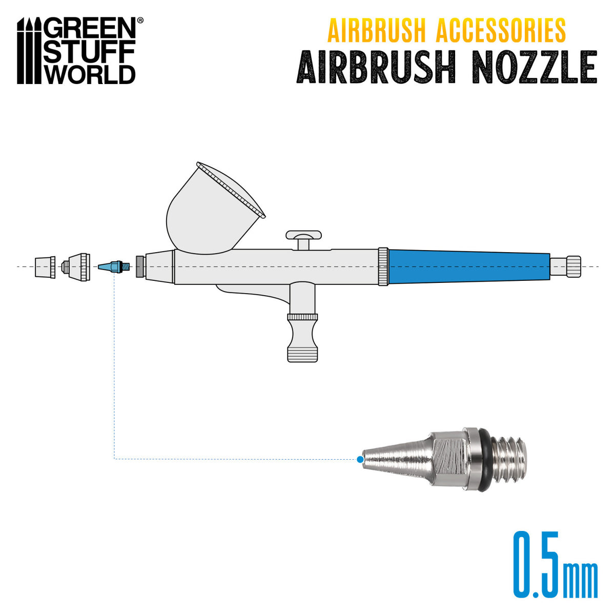 Airbrush Nozzle 0.5mm | Dizna za Airbrush 0,5 mm