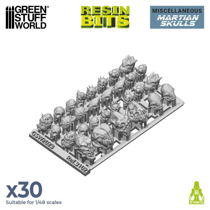 3D Printed Alien Skulls Set | 3D štampane alien lobanje (21 kom, 1:48 razmera)