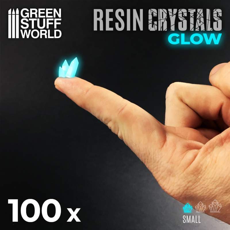 Aqua Turquoise Glow Resin Crystals Small | Svetleći tirkizni smolasti kristali mali 6-12mm (100 kom)