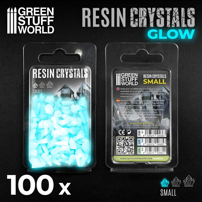 Aqua Turquoise Glow Resin Crystals Small | Svetleći tirkizni smolasti kristali mali 6-12mm (100 kom)