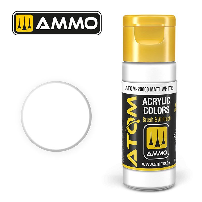 Ammo ATOM Color Matt White FS37925 akrilna boja za makete

Mat bela boja za modelarstvo