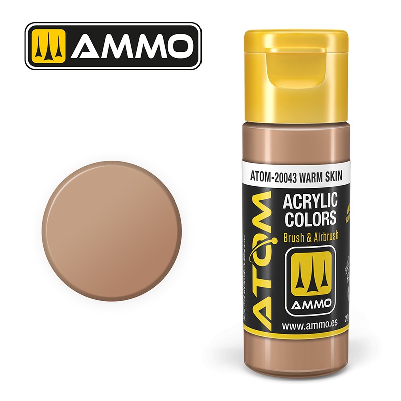 Ammo ATOM Color Warm Skin FS20400 akrilna boja za makete

Topla boja kože za figurice i minijature