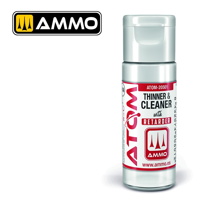 Ammo ATOM Thinner and Cleaner with Retarder 20ml razređivač

Razređivač za atom boje sa retarderom