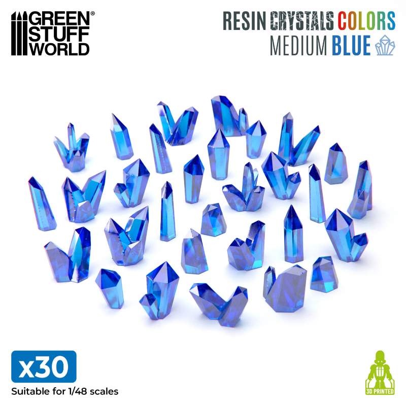 Blue Resin Crystals Medium | Plavi smolasti kristali srednji 9-16mm (30 kom)