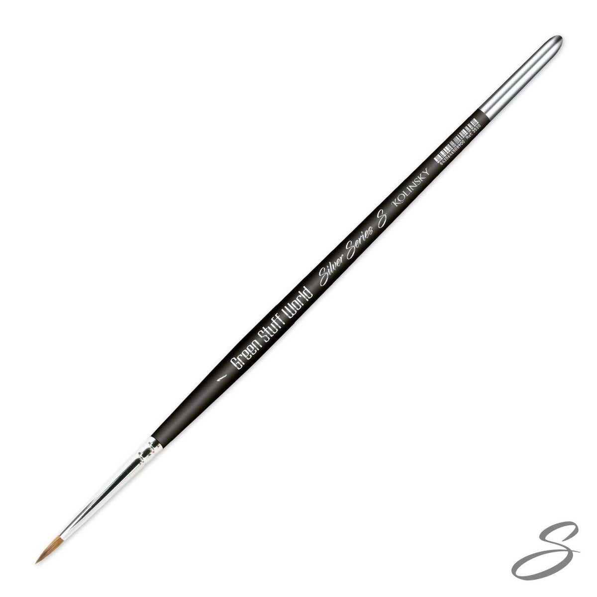Kolinsky Brush SILVER SERIES (S) Size 1, četkica za minijature, Green Stuff World