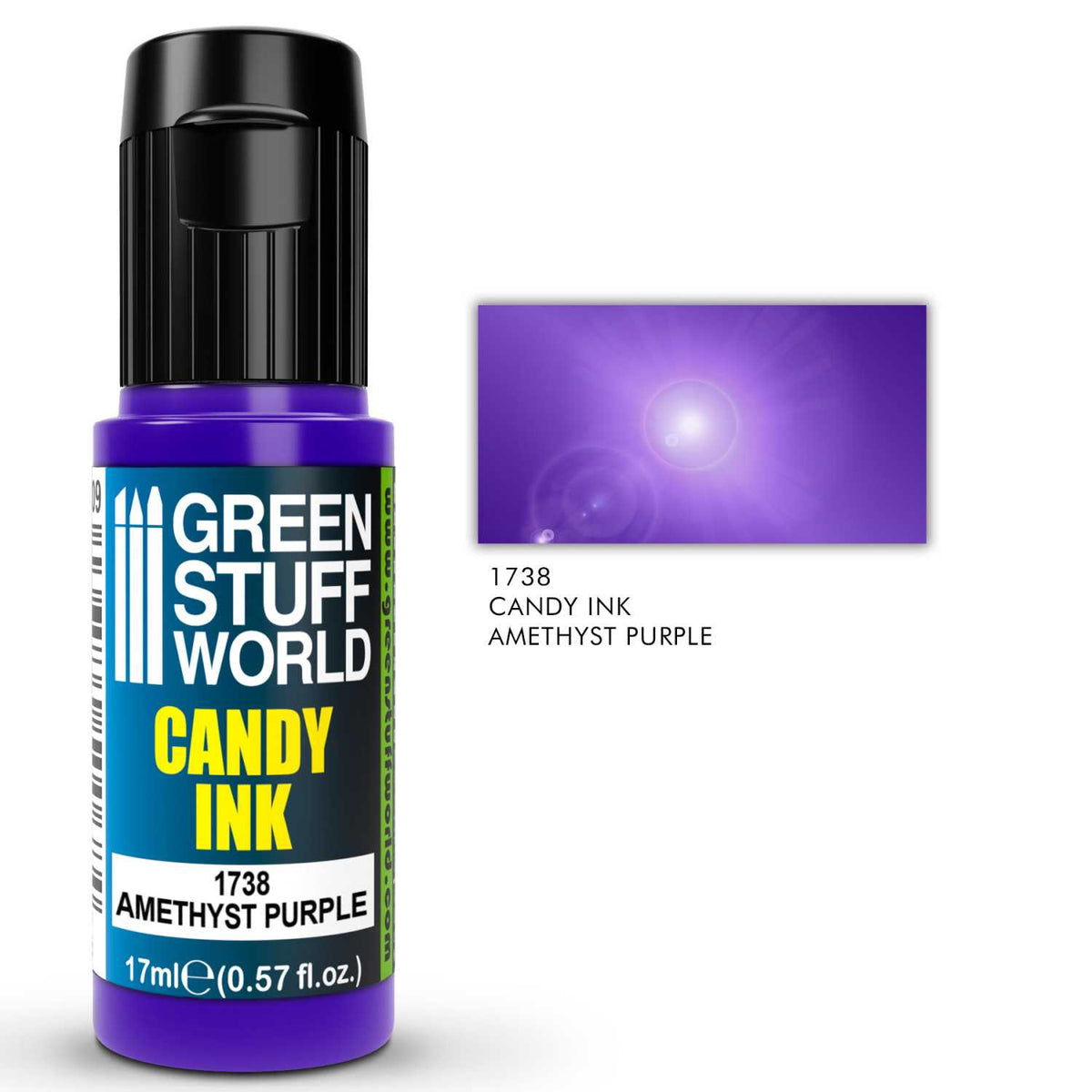 Detalj Candy Ink Amethyst Purple – intenzivna ljubičasta akrilna tinta za airbrush i fine efekte
