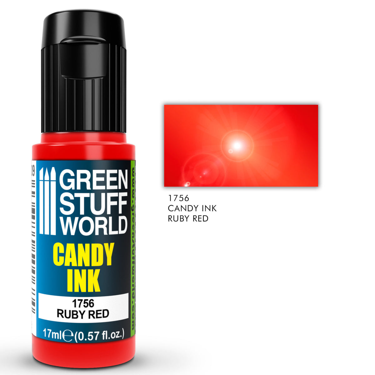 Detalj Candy Ink Ruby Red – intenzivna crvena akrilna tinta za airbrush i fine efekte