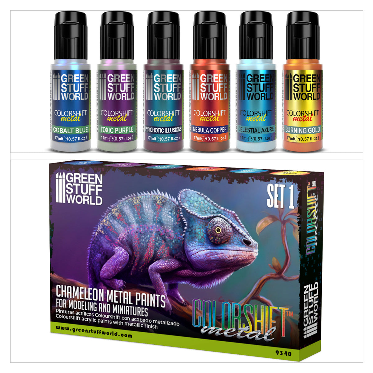 Colorshift Chameleon Metal Paints Set 1 – 6 kameleon metalik boja za minijature