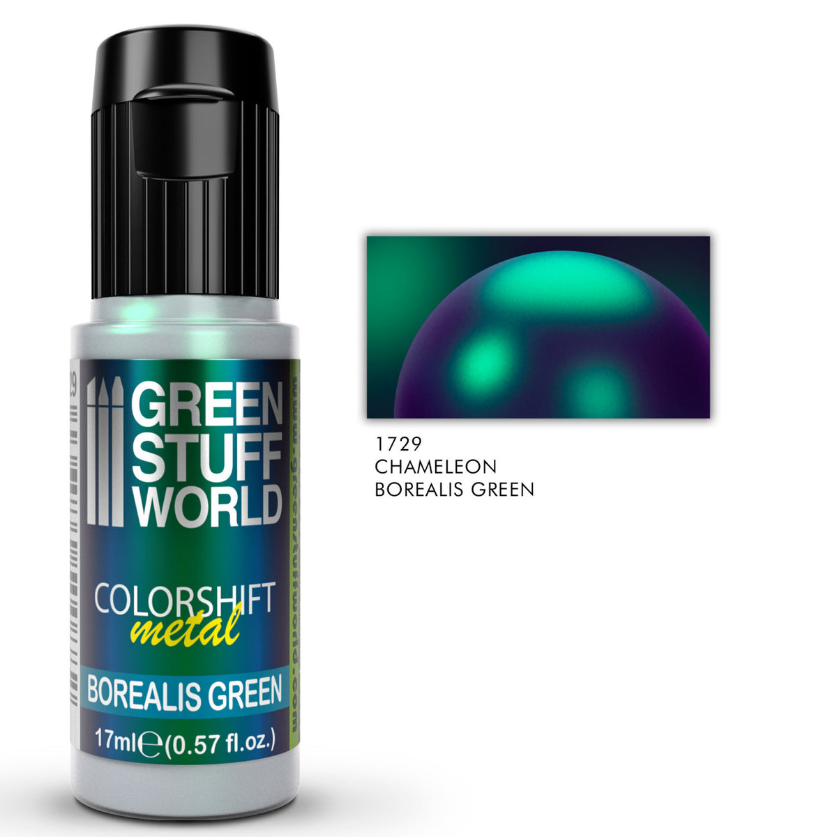 Detalj Chameleon Paint Borealis Green – metalik efekat i prelazi boja za minijature i modele