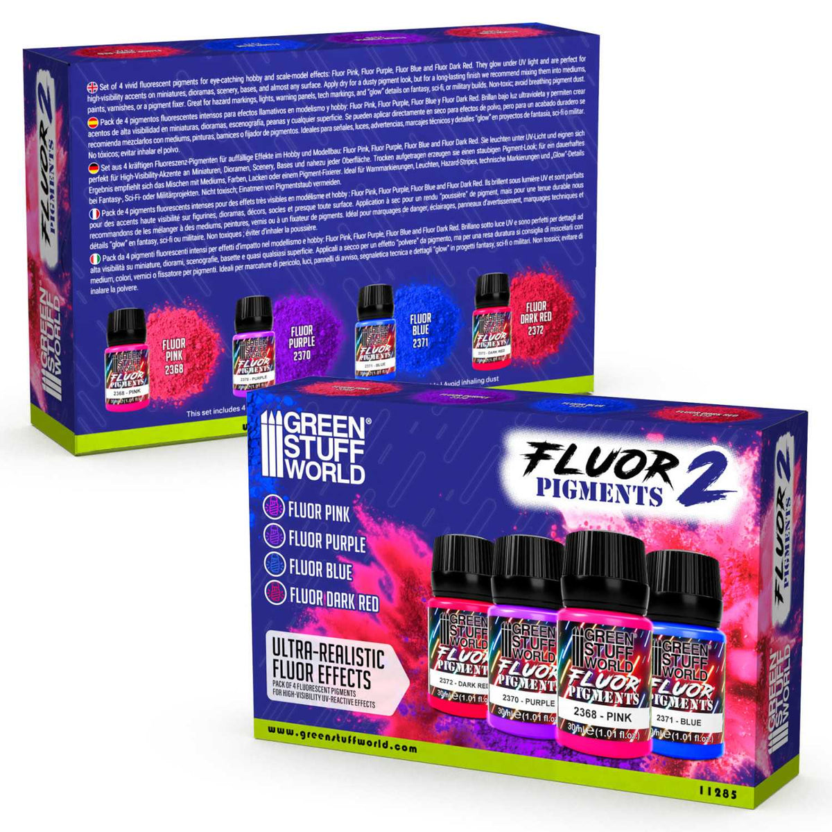 Fluor Pigments Set 30ml - No. 2 | Set Fluorescentnih Pigmenata Br. 2 (4x30ml)