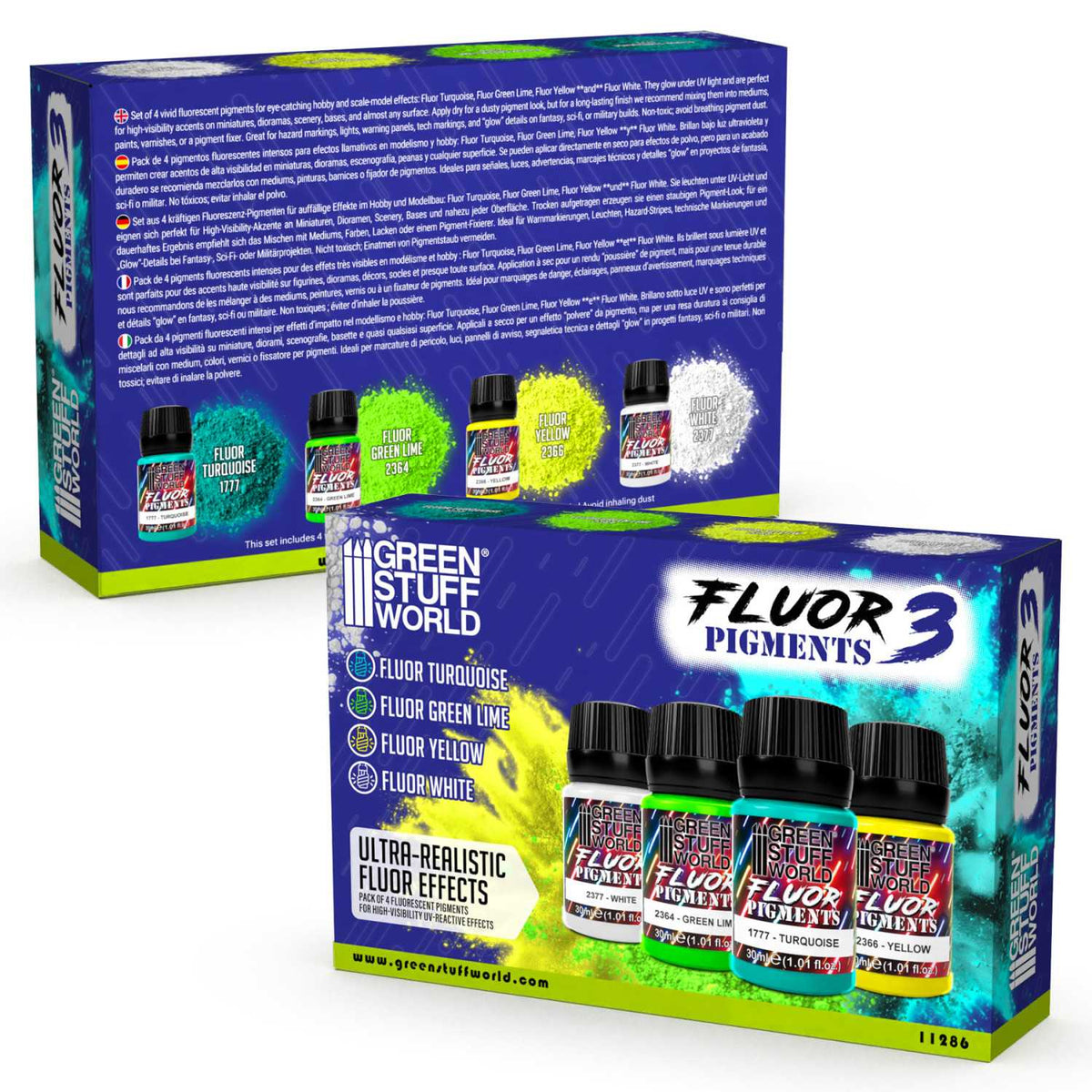 Fluor Pigments Set 30ml - No. 3 | Set Fluorescentnih Pigmenata Br. 3 (4x30ml)