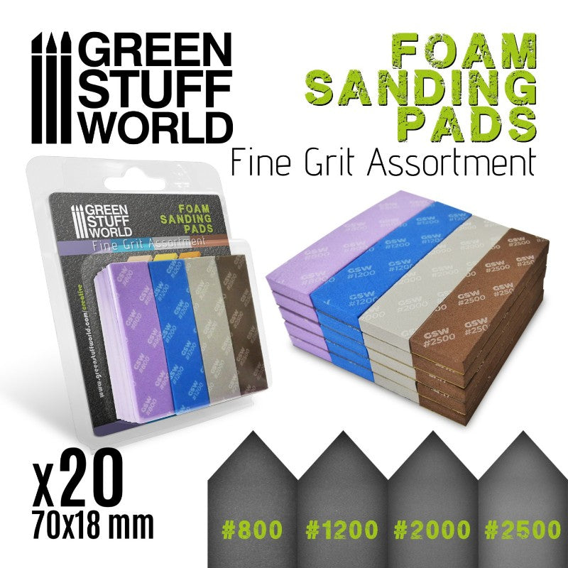 FOAM Sanding Pads Fine Grit Assortment Pack x20 | Brusni sunđeri fini set 20 kom
