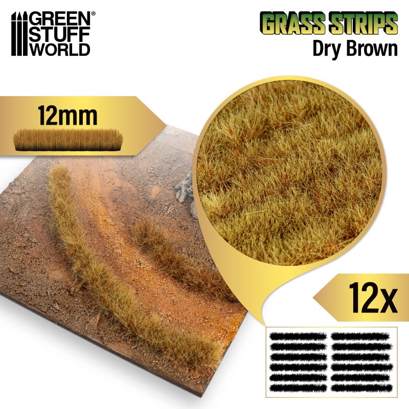 Grass Tuft Strips 12mm Dry Brown | Trake trave 12mm suvo braon