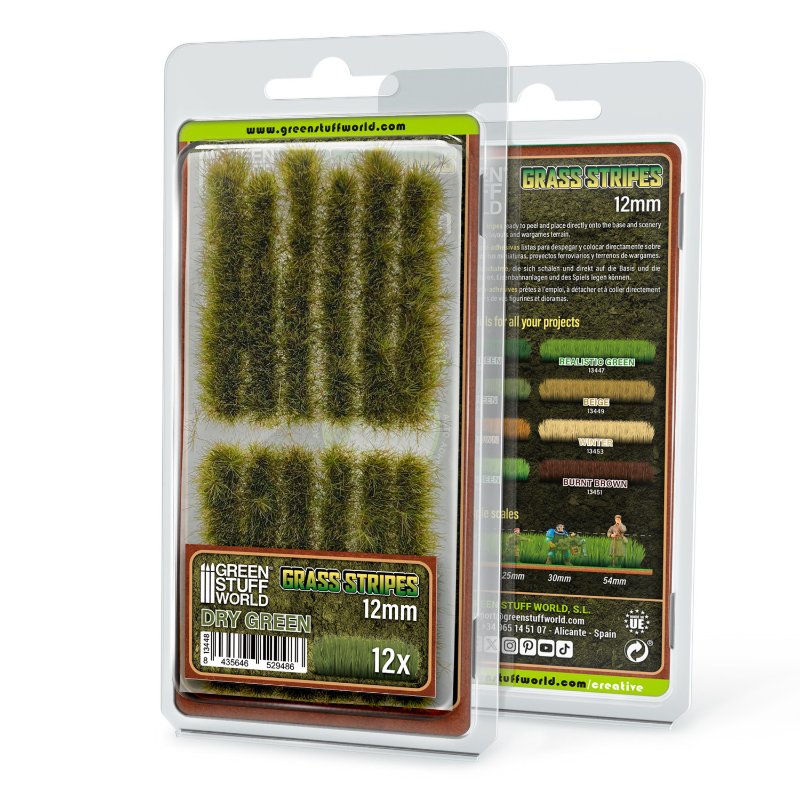 Grass Tuft Strips 12mm Dry Green | Trake trave 12mm suvo zelene