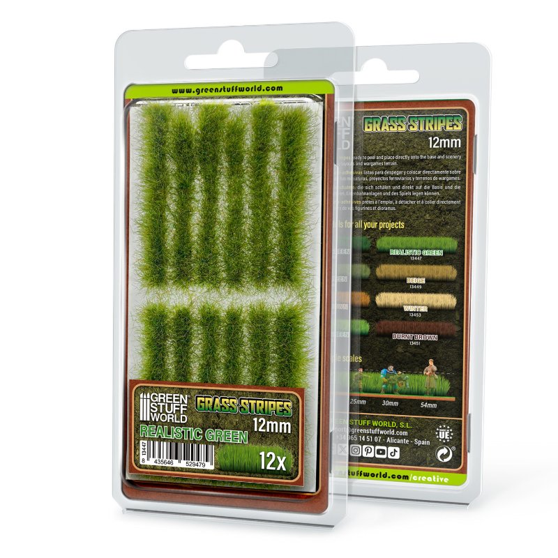 Grass Tuft Strips 12mm Realistic Green | Trake trave 12mm realistična zelena
