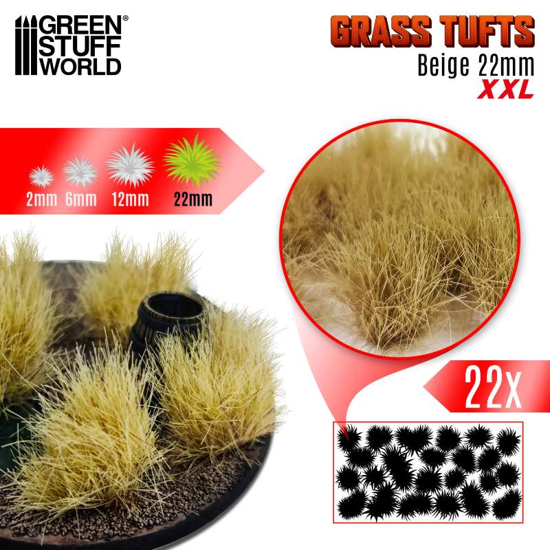 Grass Tufts XXL 22mm Beige | Buseni trave XXL 22mm bež