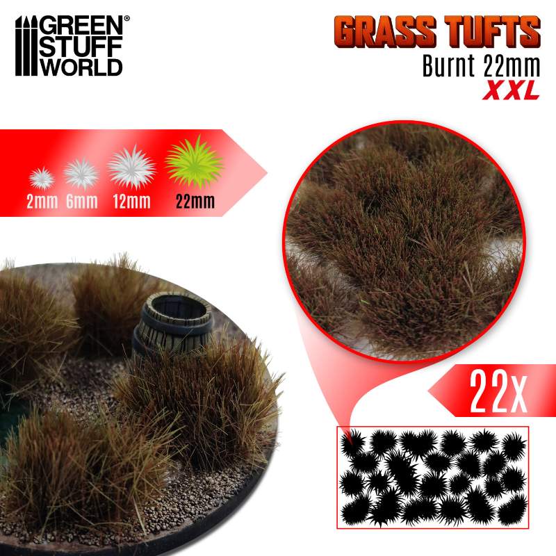 Grass Tufts XXL 22mm Burnt | Buseni trave XXL 22mm spaljeno braon