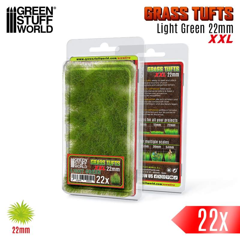 Grass Tufts XXL 22mm Light Green | Buseni trave XXL 22mm svetlo zeleni
