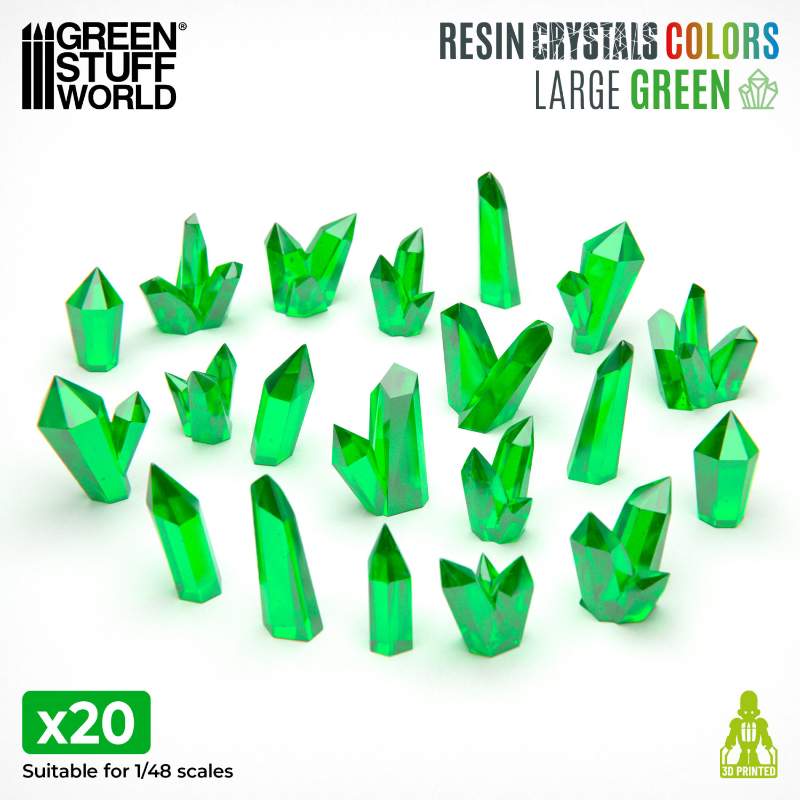 Green Resin Crystals Large | Zeleni smolasti kristali veliki 15-20mm (20 kom)
