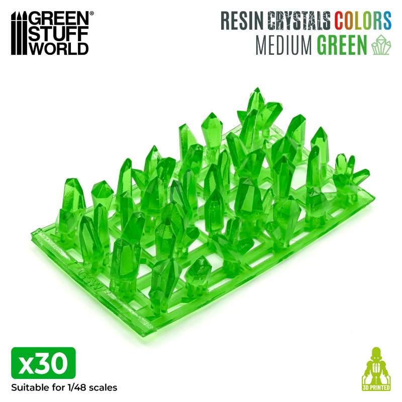 Green Resin Crystals Medium | Zeleni smolasti kristali srednji 9-16mm (30 kom)