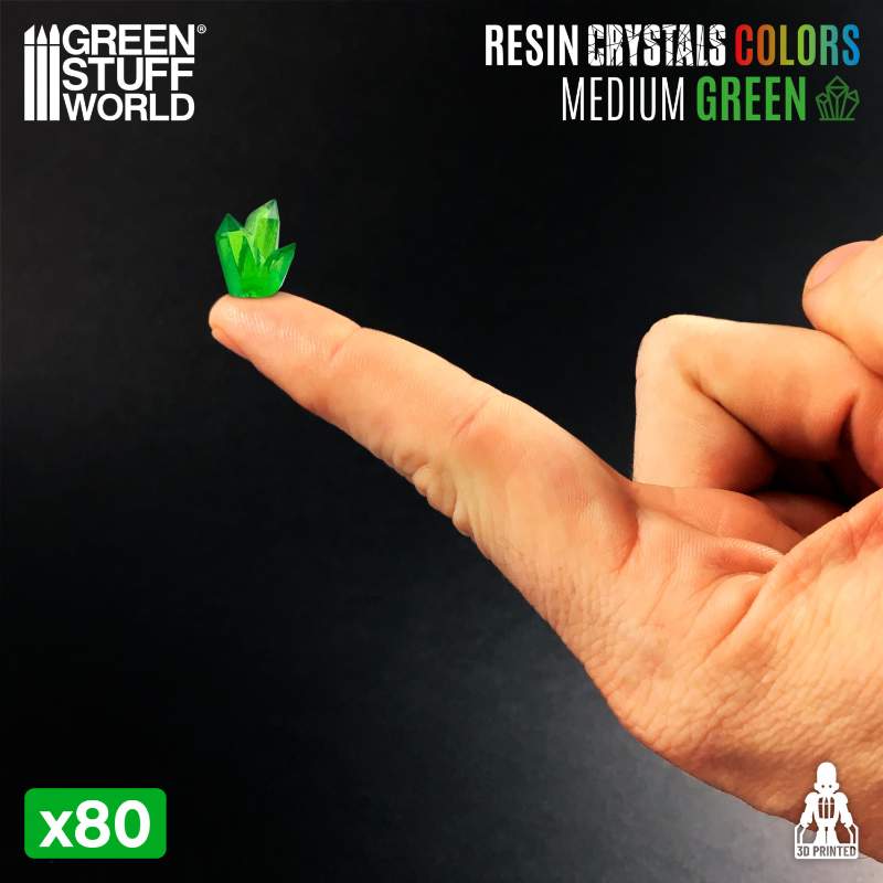 Green Resin Crystals Medium | Zeleni smolasti kristali srednji 9-16mm (30 kom)