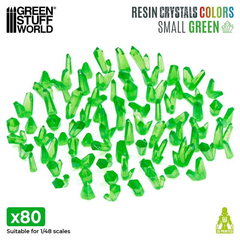 Green Resin Crystals Small | Zelene smolaste kristale male 6-10mm (80 kom)