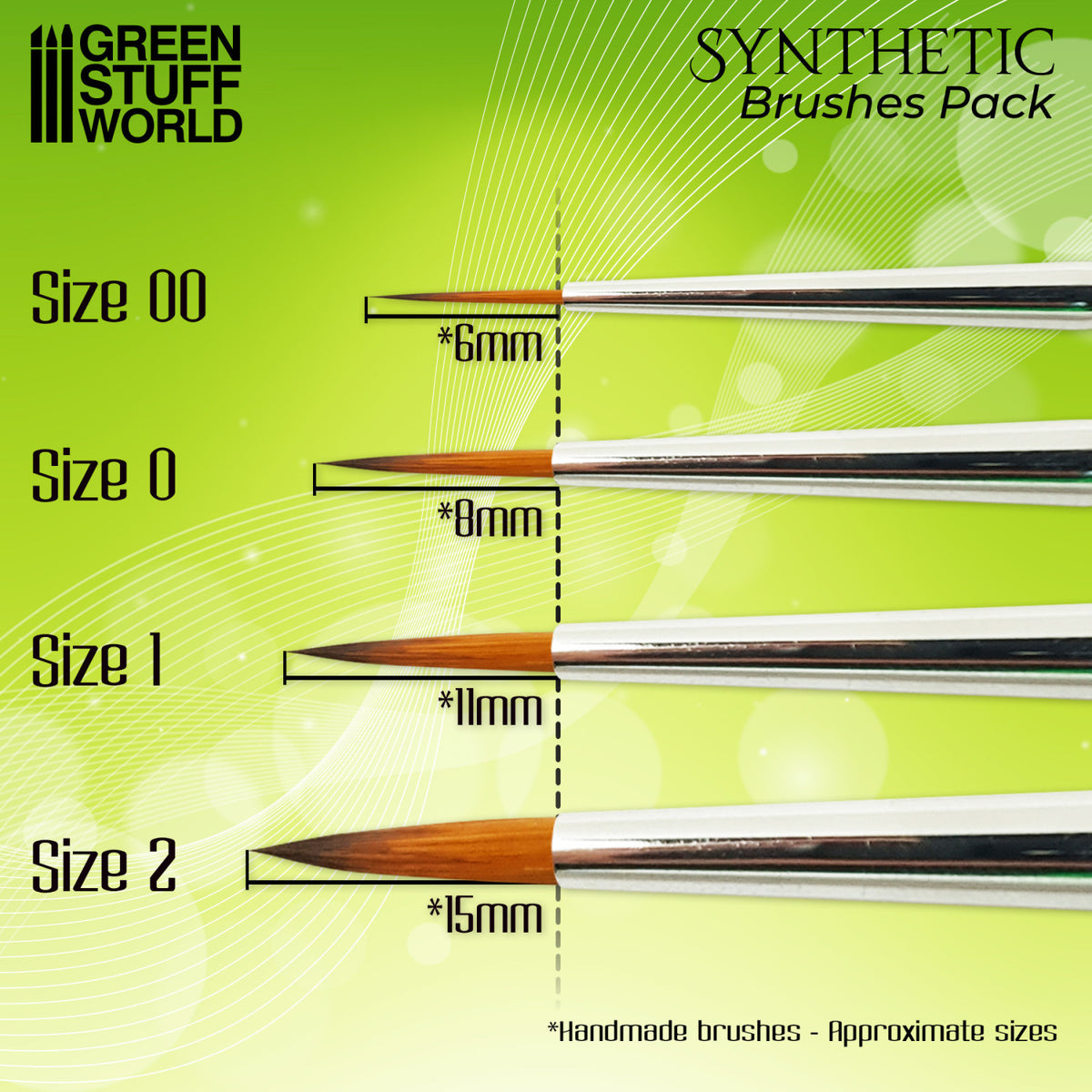 Detalj Green Series Synthetic Brush Size 2 – vlakna sintetičke četkice za fine poteze na modelima i figurama