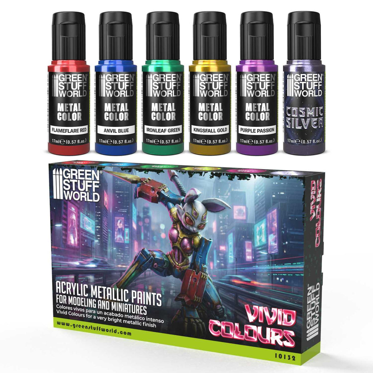 Paint Set - VIVID Metallic colours (Box x6)