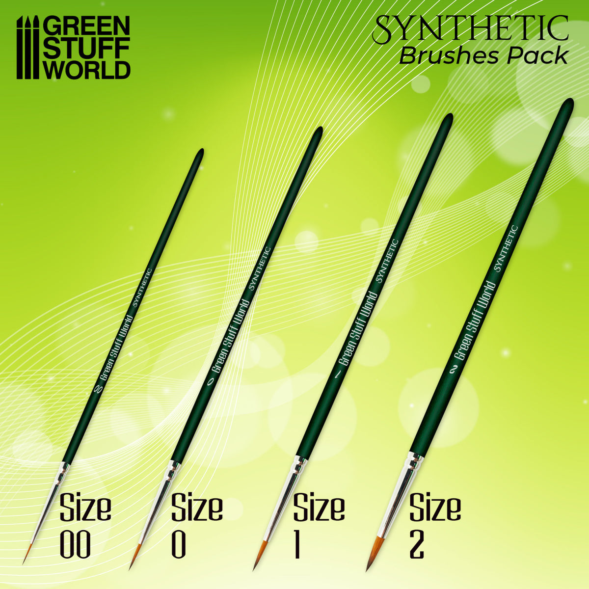 Synthetic Brushes - GREEN SERIE PACK x4