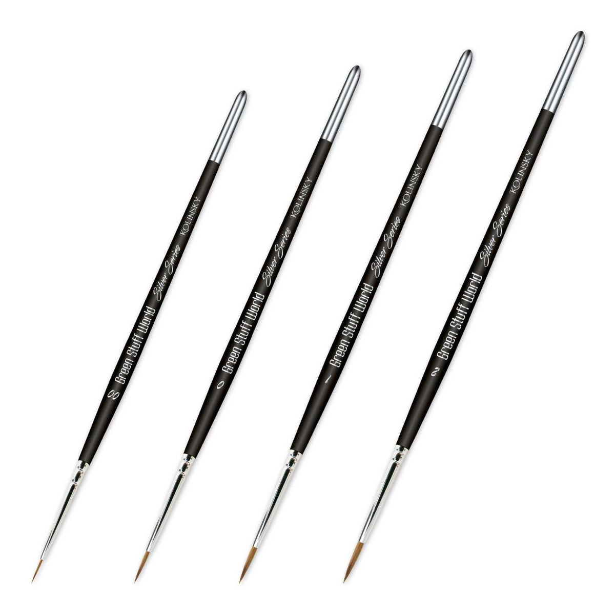 Kolinsky Brushes - SILVER SERIE PACK x4