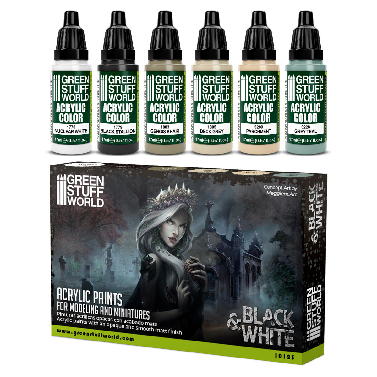 Paint Set - BLACK n WHITE PAINT SET (Box x6)