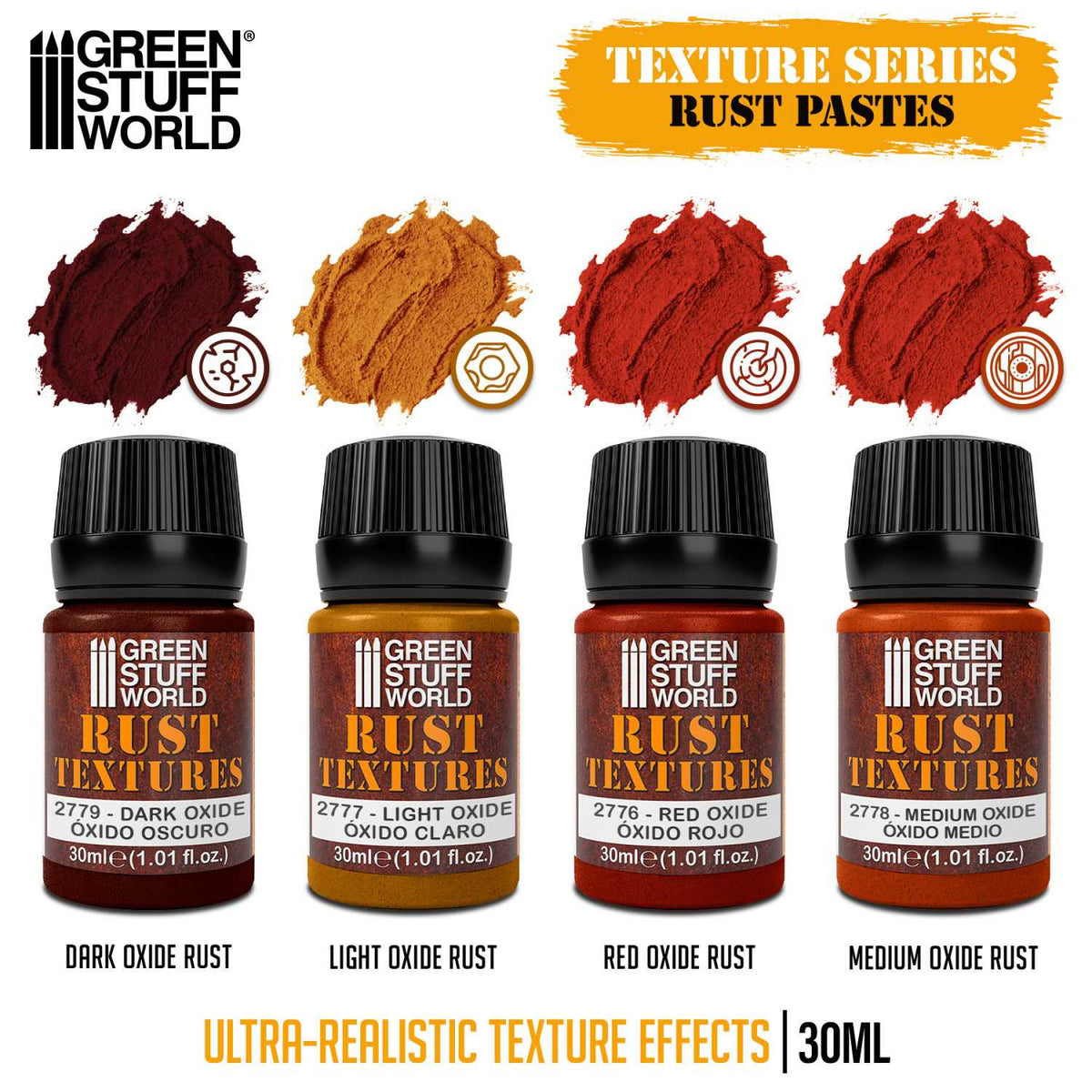 Texture Series Set 30ml - Rust Textures (Pack x4)