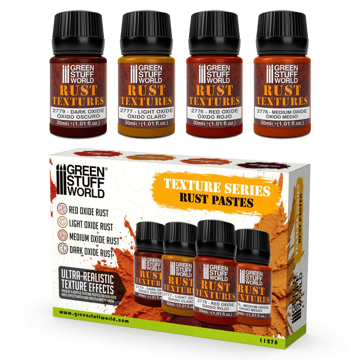 Texture Series Set 30ml - Rust Textures (Pack x4)