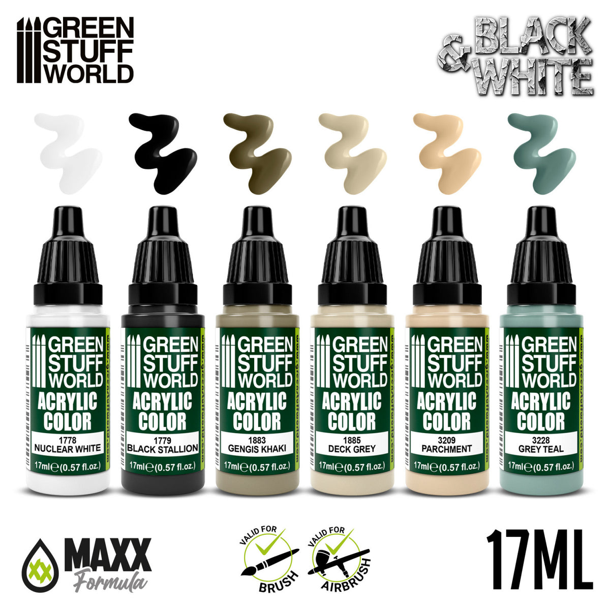 Paint Set - BLACK n WHITE PAINT SET (Box x6)